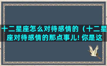 十二星座怎么对待感情的（十二星座对待感情的那点事儿! 你是这样吗）